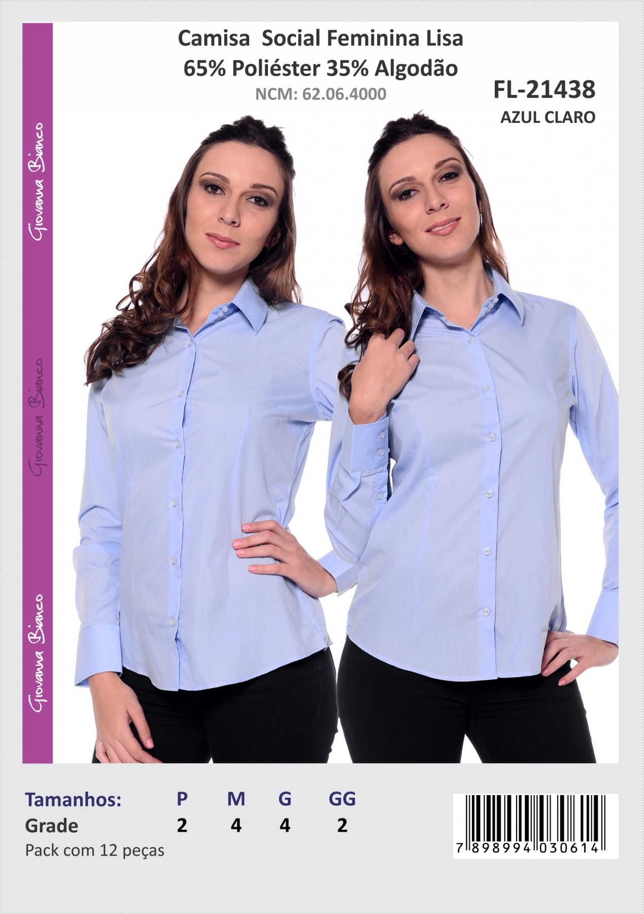 camisa social feminina algodao